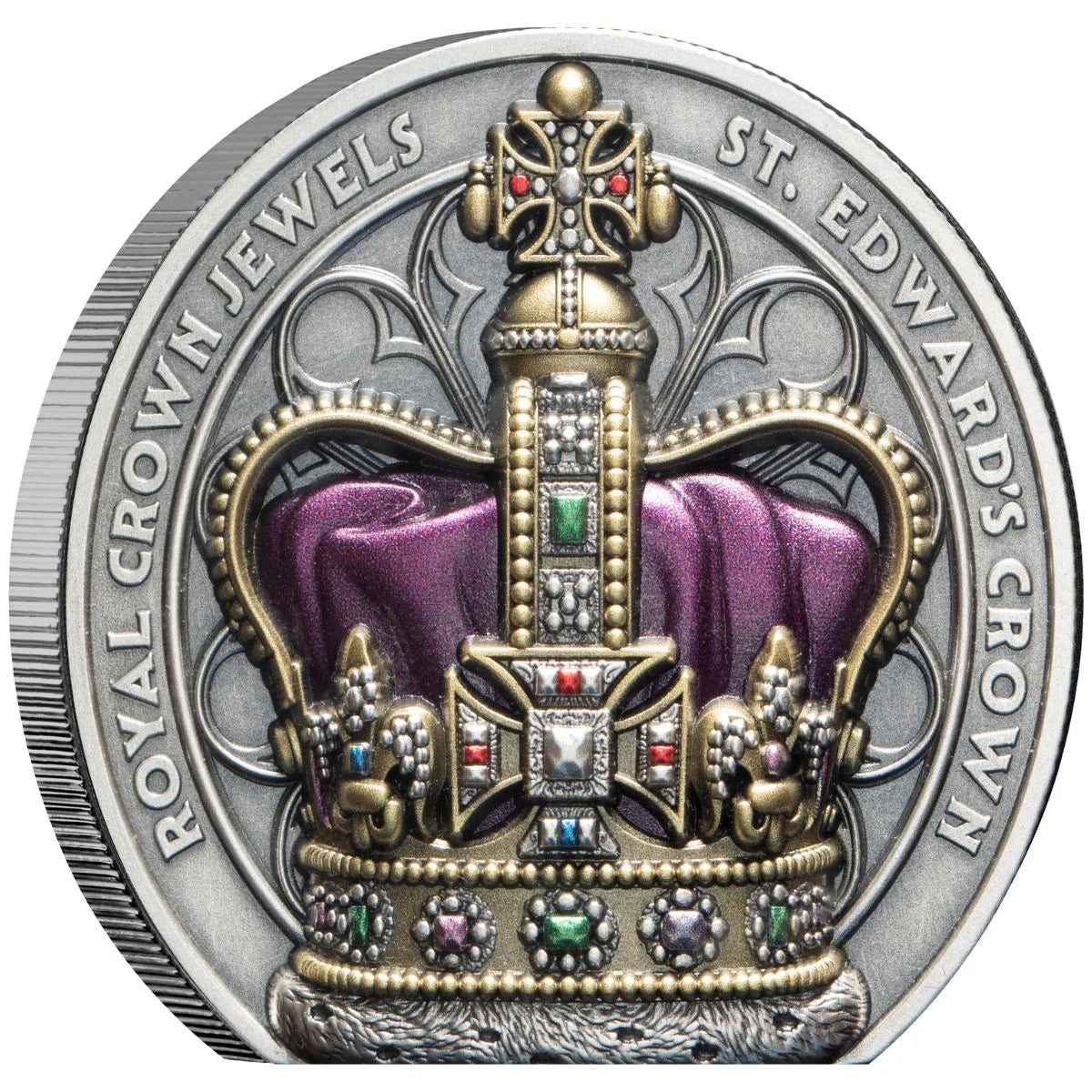 2026 2oz Antiqued Royal Crown Jewels Silver Coin - Mintage: 350