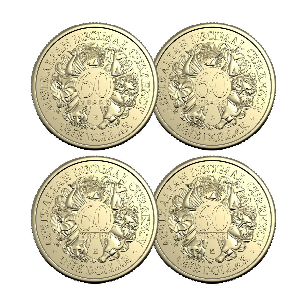 2026 1$ 4x UNC Coin Set The Changeover Sixty Years