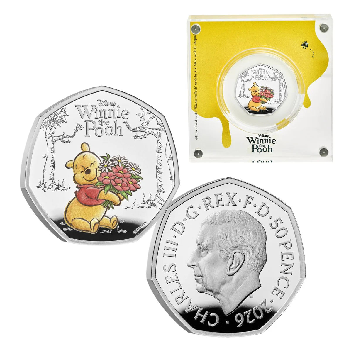 2026 UK Silver 50p 100 Years Winnie The Pooh - Mintage: 4,000 (0.238oz)