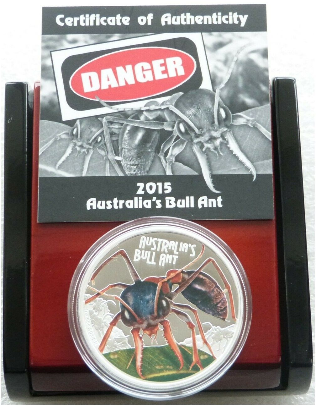 2015 1oz DANGER Bull Ant Coloured Coin Mintage: 5000