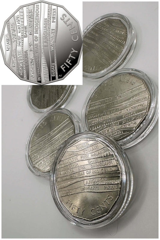 1x UNC 2019 Indigenous Languages 50c Coin - In Lighthouse Capsule Mintage: 2M