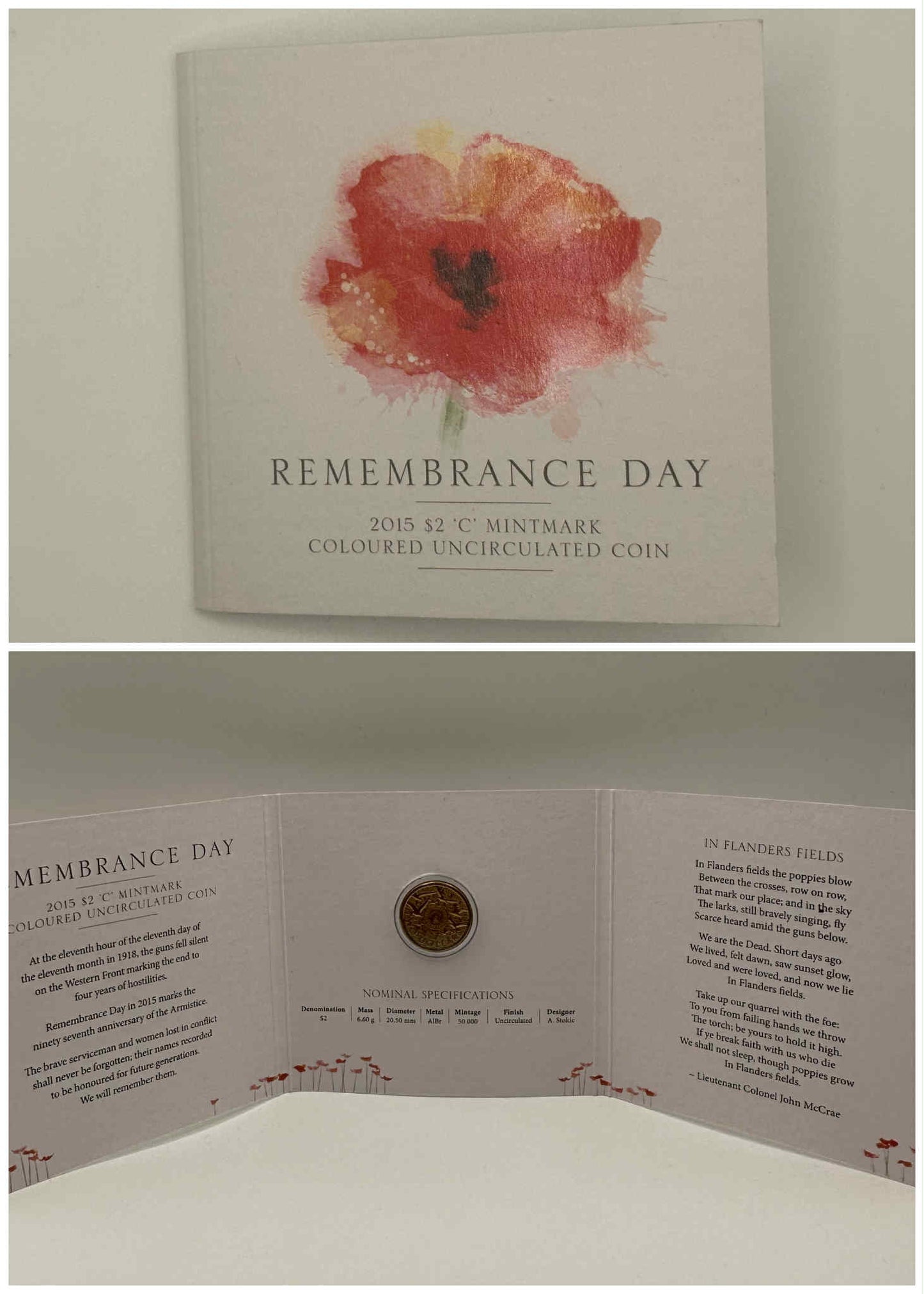2015 $2 Flanders Field ‘C’ Mint Mark Coin