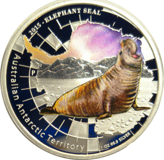 2015 1oz Elephant Seal Antarctic Territory - Mintage: 7,500