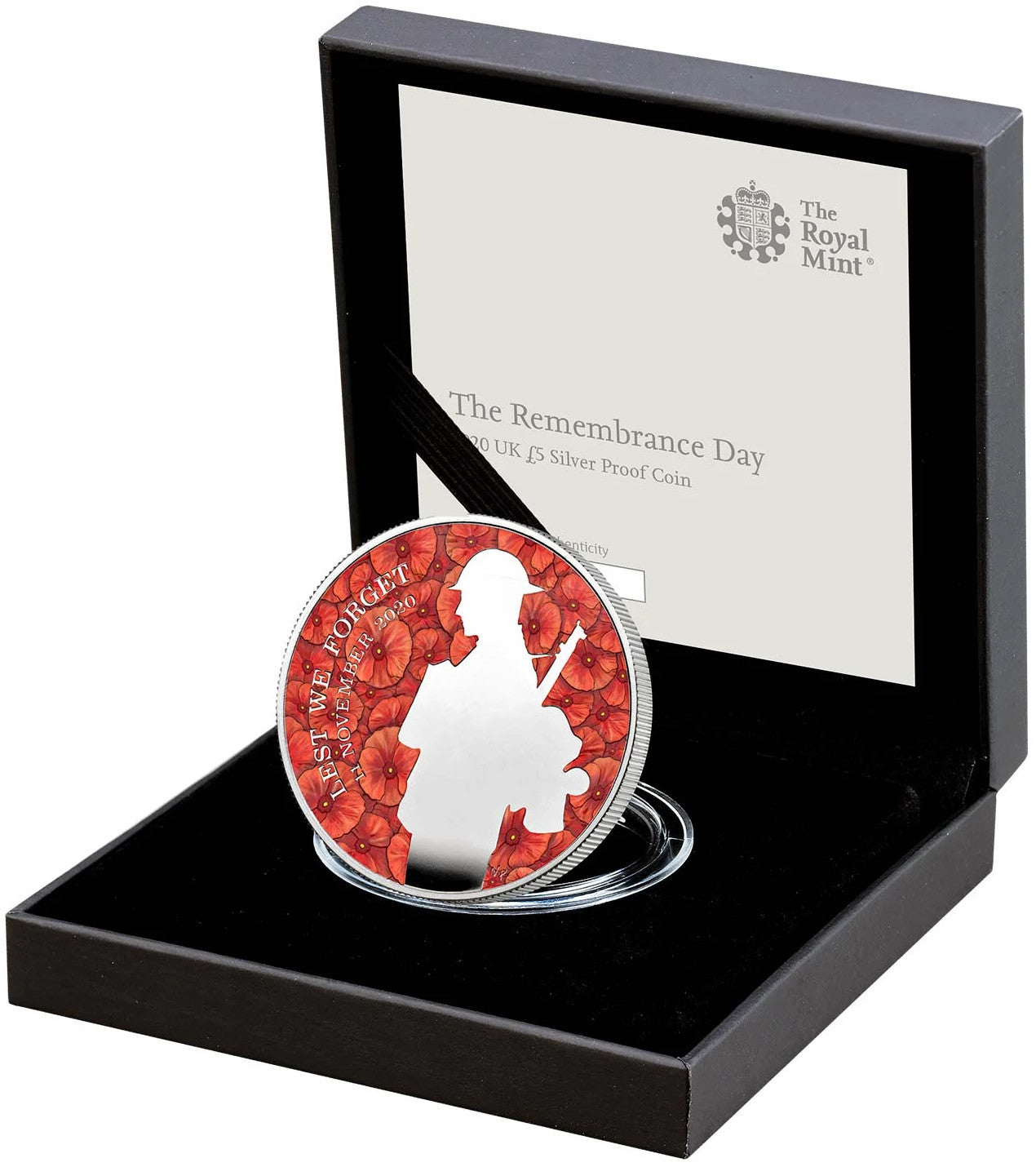 2020 £5 28.2g Silver Remembrence Day Anzac UK mint - Mintage: 1,920