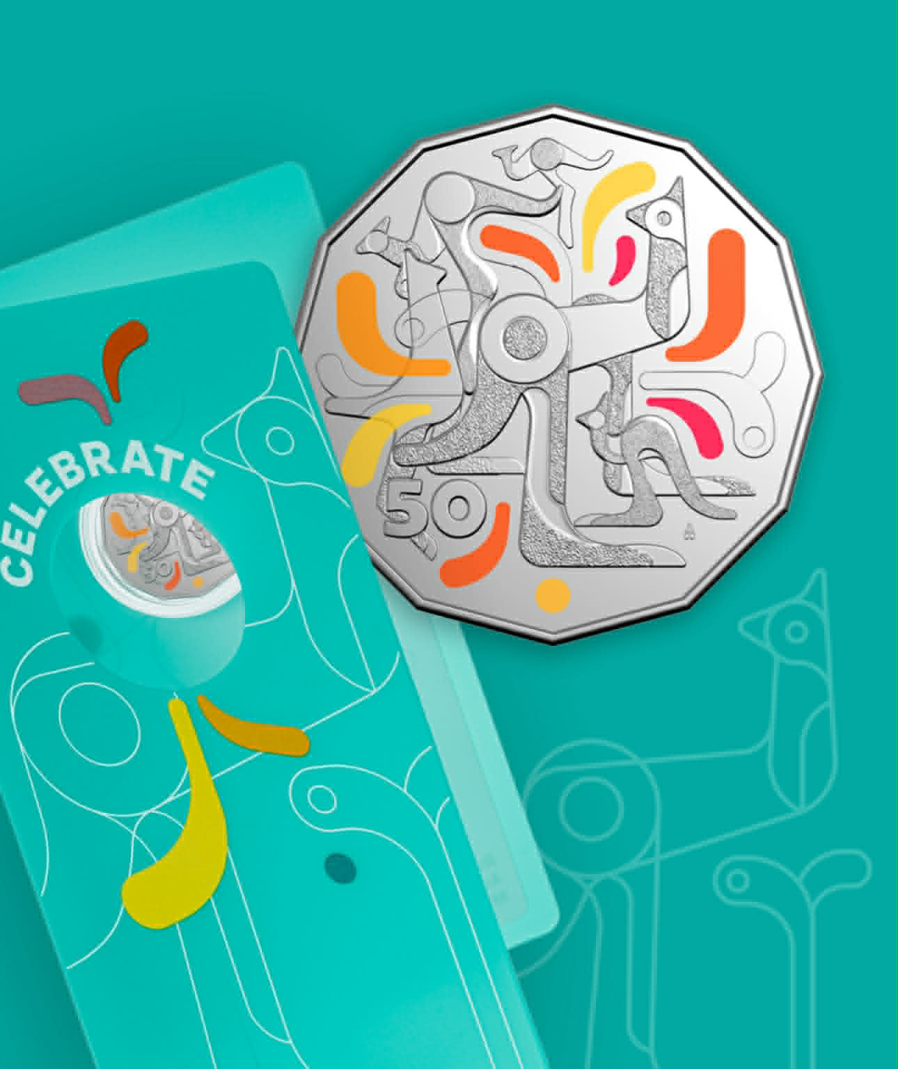 2026 50c Colorized Celebrations - Carded Coin