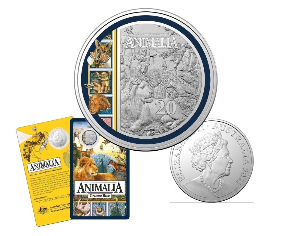 2021 20c Animalia Colorised Coin - Mintage: 50,000