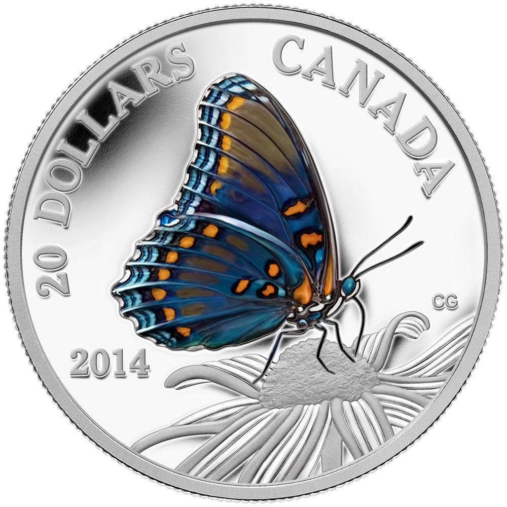2014 $20 1oz Silver Butterflies of Canada Mintage: 10,000