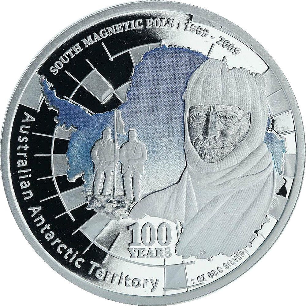 2009 1oz South Magnetic Pole Antarctic Territory - Mintage: 7,500