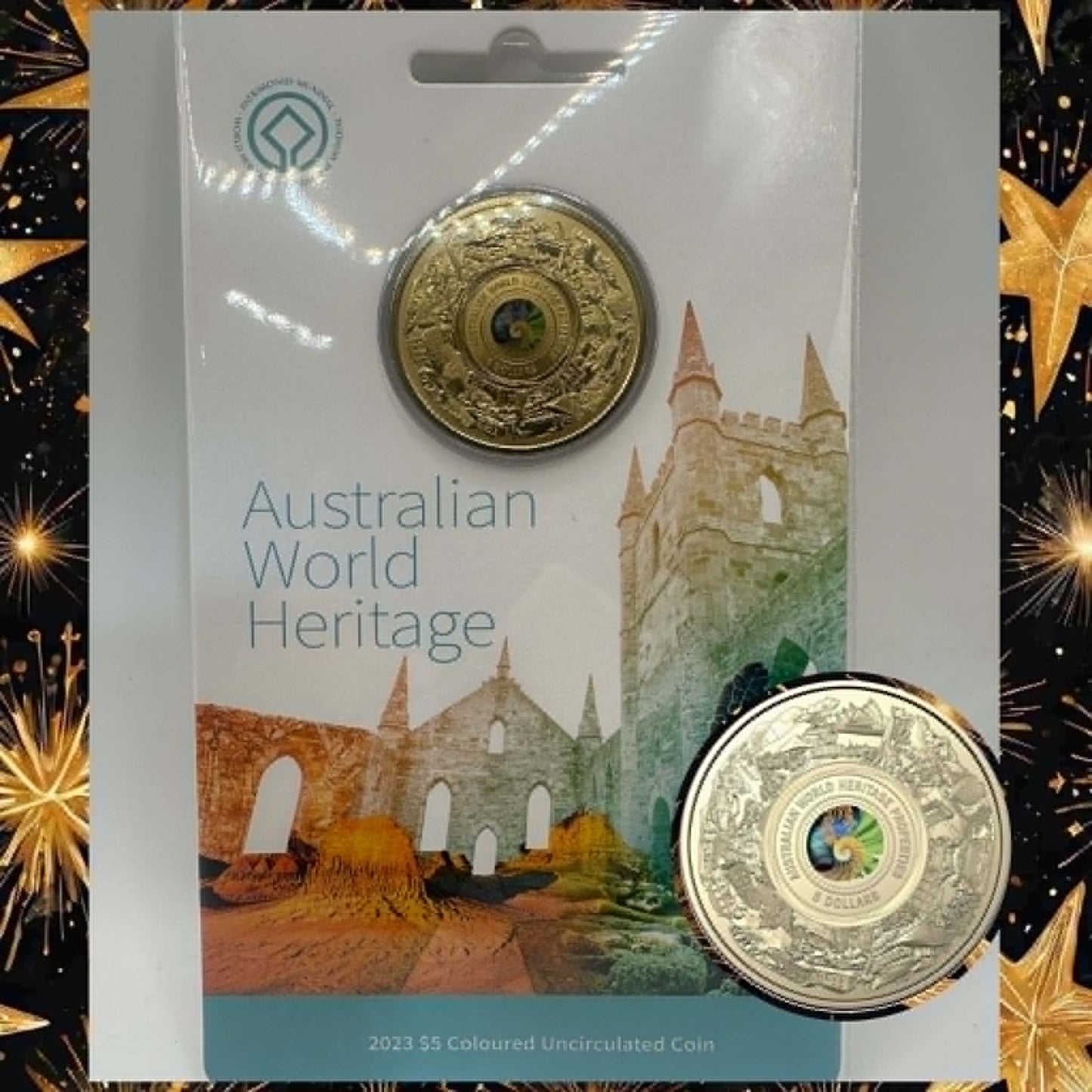 2023 $5 World Heritage Carded Coin - Mintage: 30,000