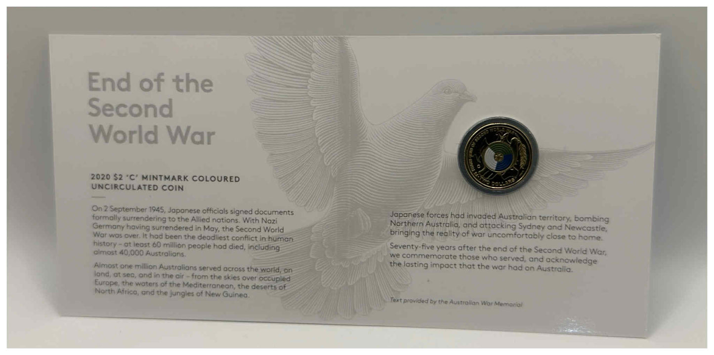 2020 $2 75 WW2 Dove ‘C’ Mintmark Coin