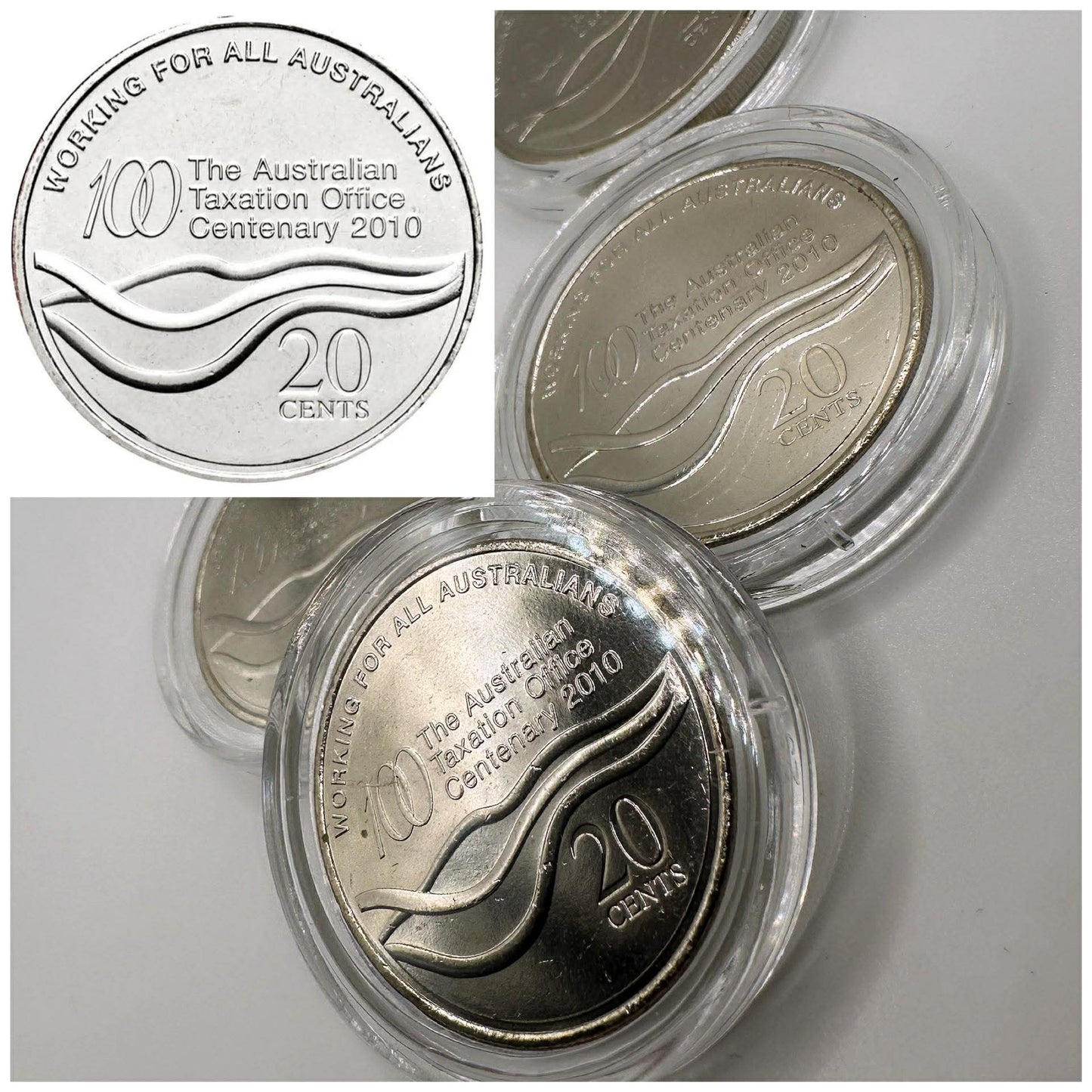 1x 2010 20c 100 Years Of Taxation Coin Uncirculated - In Lighthouse Capsule - Mintage: 11.6M