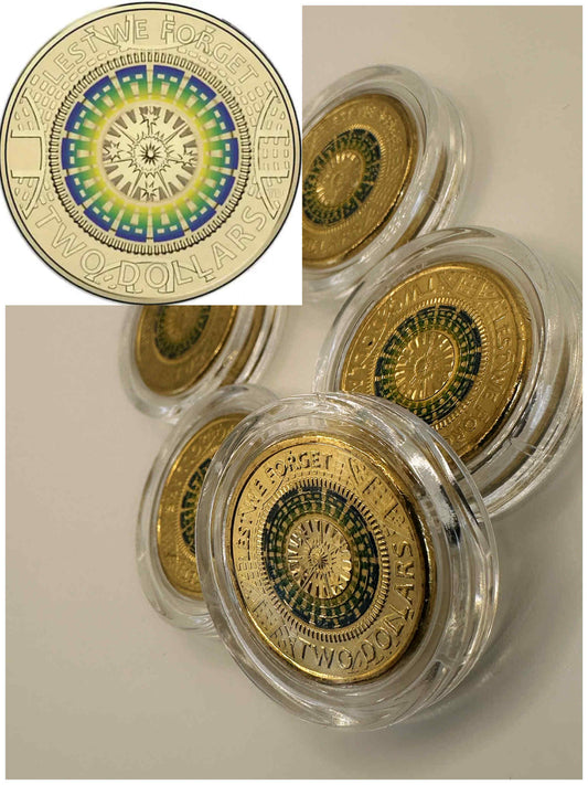 1x UNC 2017 Mosaic Lest We Forget $2 Coin - In Lighthouse Capsule