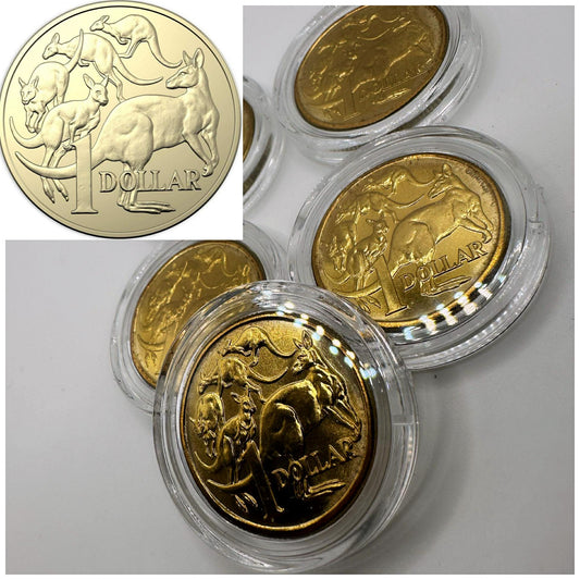 1x UNC $1 1984 Mob Of Roo's Coin (First 1$ Coin Into Circulation) - In Lighthouse Capsule