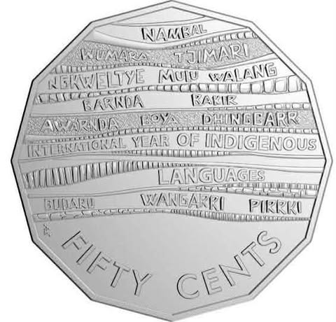1x 50c UNC 2019 Indigenous Languages - In Lighthouse Capsule