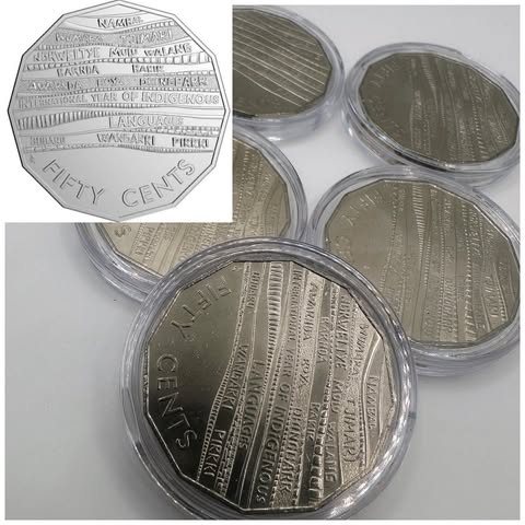 1x 50c UNC 2019 Indigenous Languages - In Lighthouse Capsule