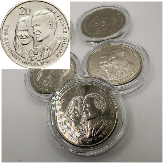 1x 20c UNC 2011 Prince William & Catherine Coin - In Lighthouse Capsule Mintage: 10.1m