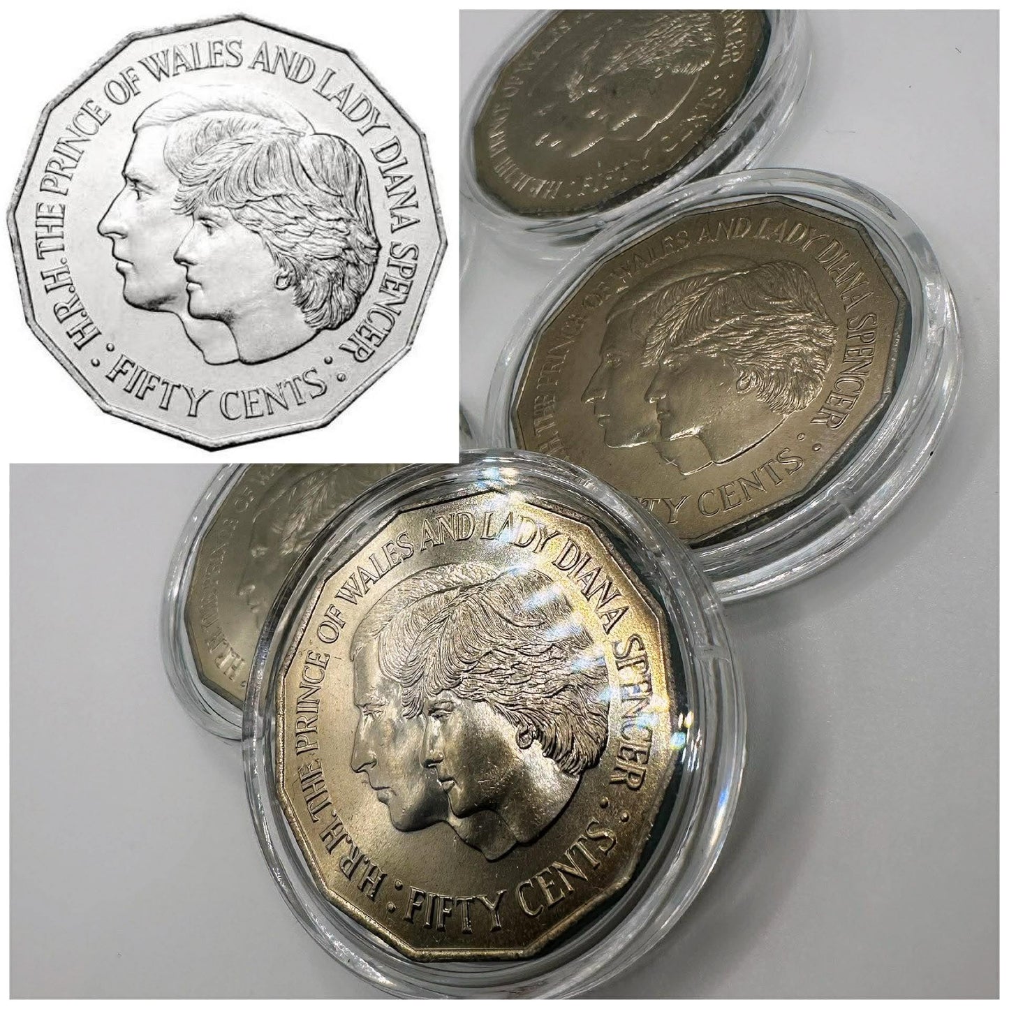 1x 50c UNC 1981 Price Of Whales & Lady Diana Coin - In Lighthouse Capsule Mintage: 20m