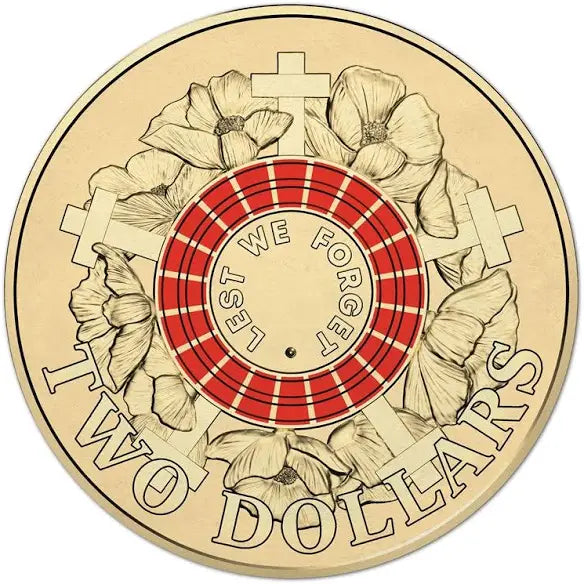 2015 $2 Lest We Forget (LFW) Cotton & Co Roll - Includes Protective Tube & Sticker