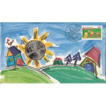 1994 50c UNC International Year Of The Family PNC - Mintage: 14800