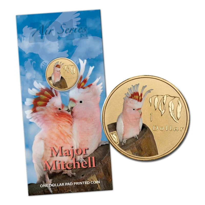 2011 $1 Cockatoo Major Mitchell Air Series Carded Coin - Mintage: 19,589