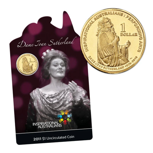 2011 $1 Dame Joan Sutherland Inspirational Australian's Carded Coin