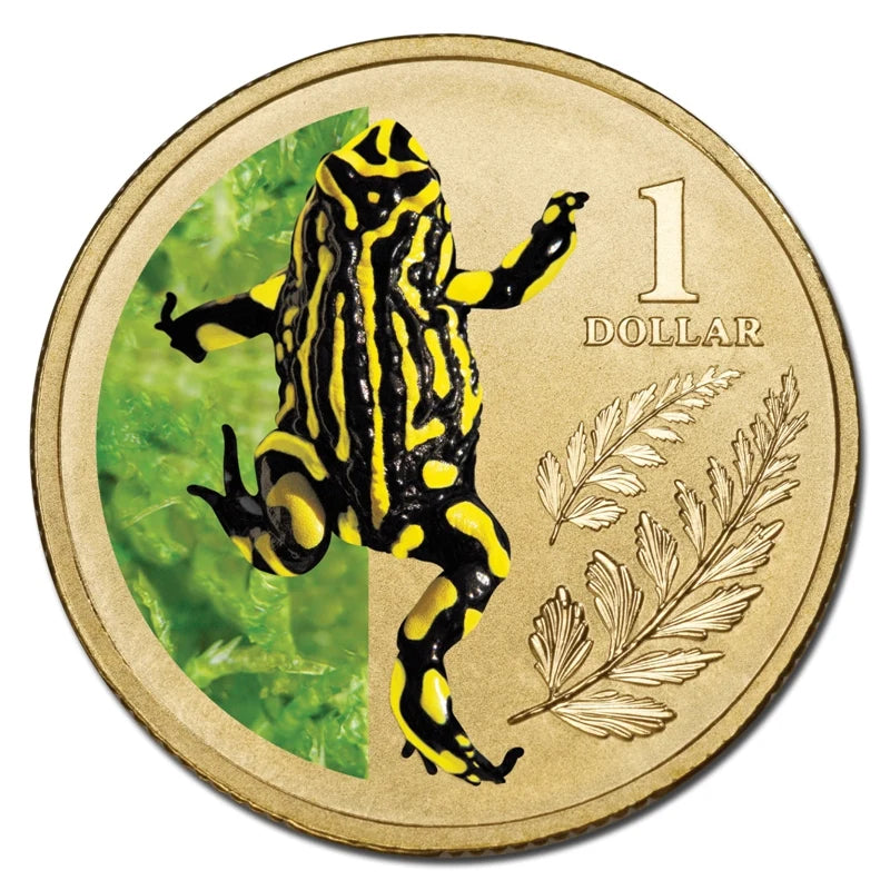 2012 $1 Southern Corroboree Frog Animals Of The Zoo Carded Coin - Mintage: 15,000