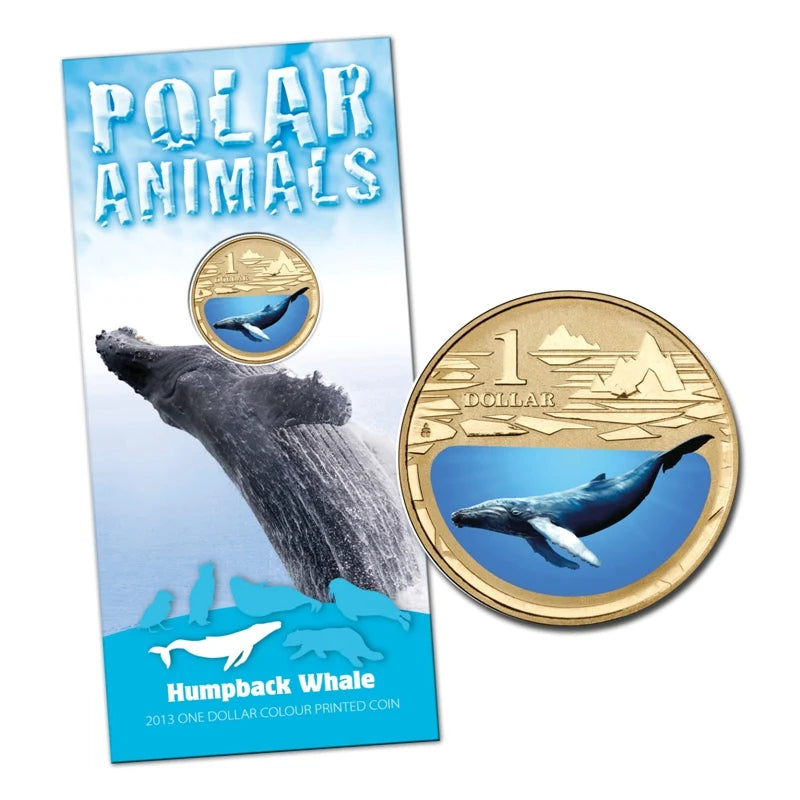2013 $1 Humpback Whale Polar Animals Series Carded Coin - Mintage: 10,002