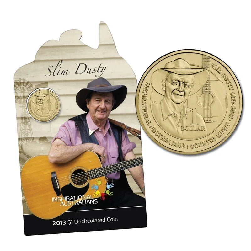 2013 $1 Slim Dusty Inspirational Australians Carded Coin - Mintage: 15,278