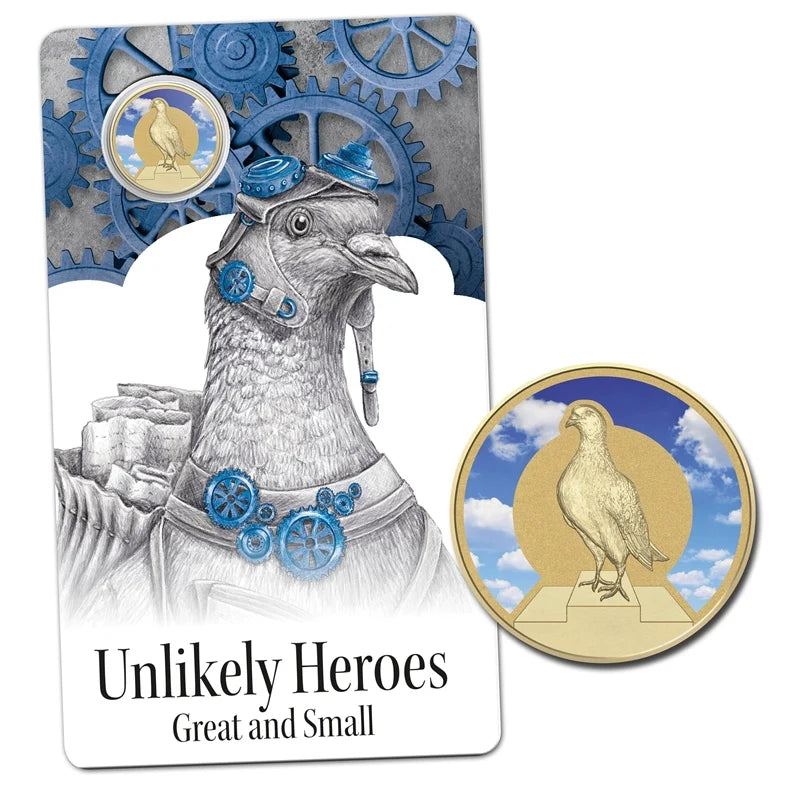 2015 $1 Blue Chequer Cock Unlikely Heroes Series Carded Coin - Mintage: 10,002