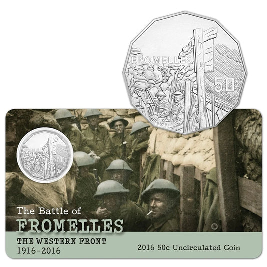 2016 50c The Battle Of Fromelles Carded Coin - Mintage: 15,000