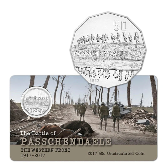 2017 50c The Battle Of Passchendaele Carded Coin - Mintage: 15,000