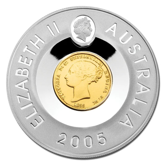 2005 2.1oz Silver Sydney Half Sovereign - Mintage: 11,845