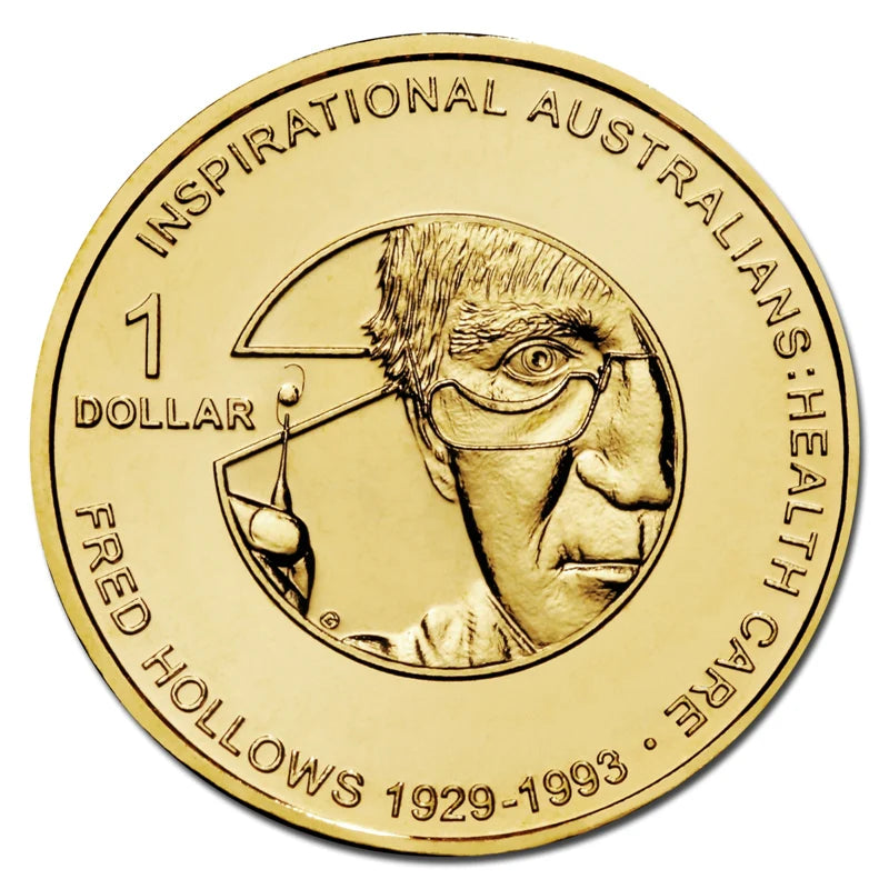 2010 $1 Fred Hollows Carded Coin - Mintage: 29,802