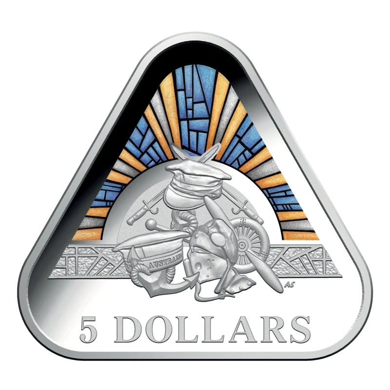 2018 0.7841oz Triangular Silver LAND-SEA-AIR Proof Coin - Mintage: 10,000