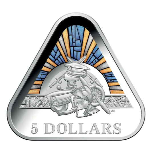 2018 0.7841oz Triangular Silver LAND-SEA-AIR Proof Coin - Mintage: 10,000