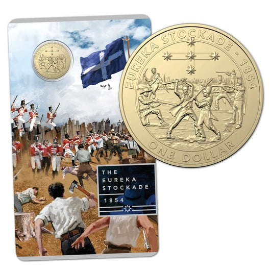 2019 1$ The Eureka Stockade Mutiny & Rebellion Carded Coin - Mintage: 30,000