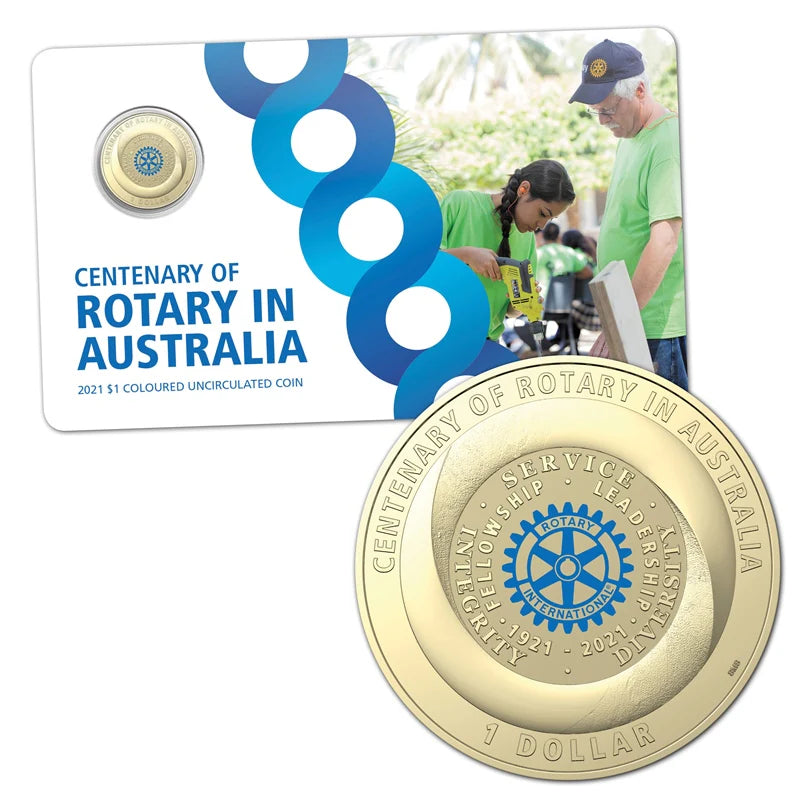 2021 Colourized $1 Centenary Of Rotary Coin