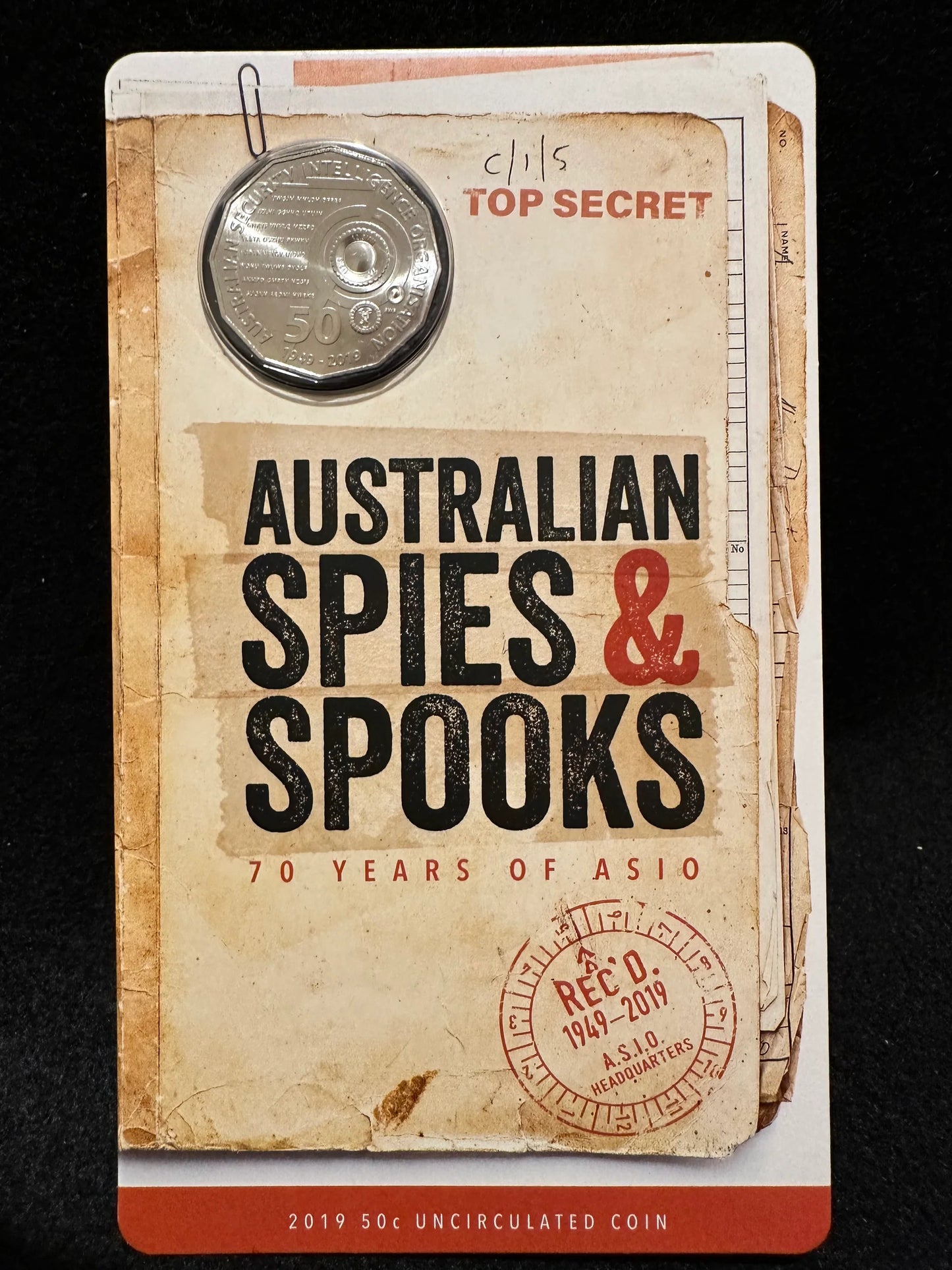 2019  50c Australian spies & Spooks - Mintage 20,000