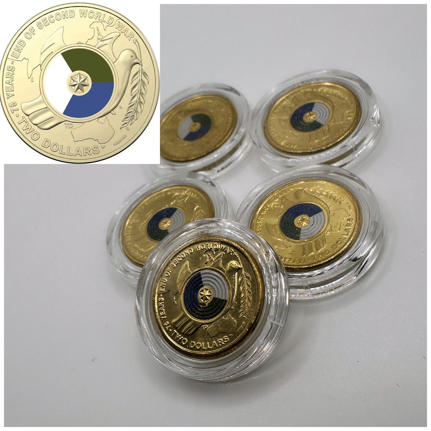 1x UNC 2020 World War 2 Dove $2 Coin - In Lighthouse Capsule