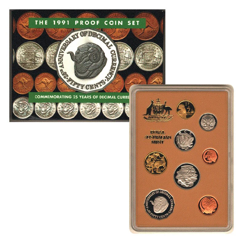 1991 RAM Proof 8x Coin Set - Mintage: 64,422