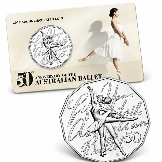 2012 50c 50th Anniversary Of The Australian Ballet Coin - Carded Mintage: 20,117