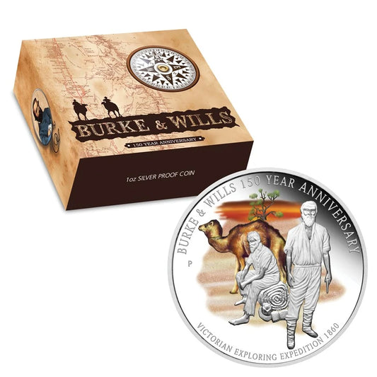 2010 1oz Silver Burke & Wills 150 Year Anniversary Coin - Mintage:  5,467