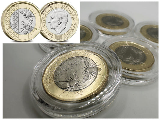 1x UNC 2025 £1 UK Honeybee - In Lighthouse Capsule