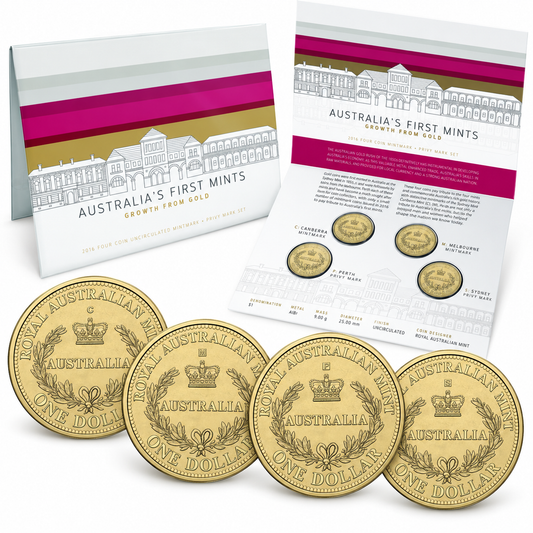 2016 4x $1 Coin Australia's First Mints Growth From Gold Year Set - Mintage: 17,077