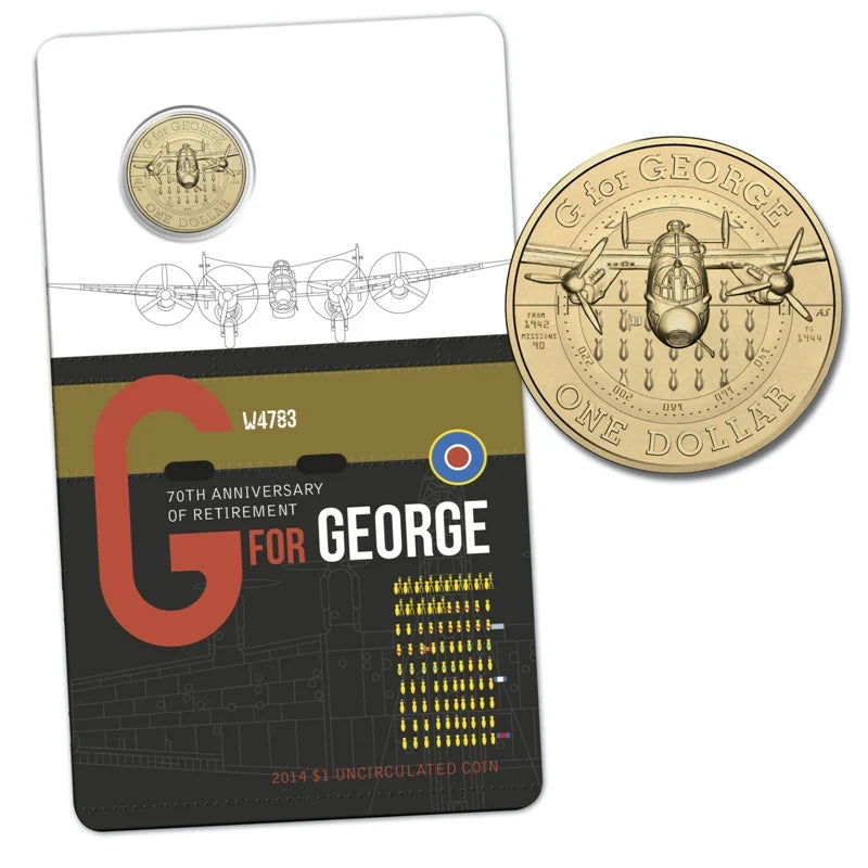 2014 $1 G For George 70th Anniversary Of Retirement Carded Coin - Mintage: 19,116