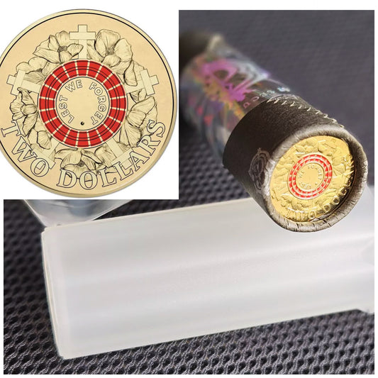 2015 $2 Lest We Forget (LFW) Cotton & Co Roll - Includes Protective Tube & Sticker