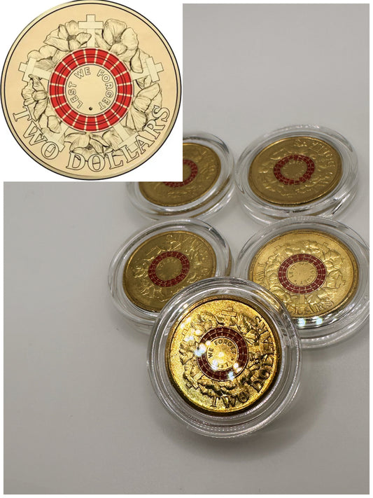 1x UNC 2015 Lest We Forget “Wargraves” $2 Coin - In Lighthouse Capsule