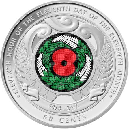 1x UNC 50c 2018 New Zealand Red Poppy - In Lighthouse Capsule - Mintage: 2M