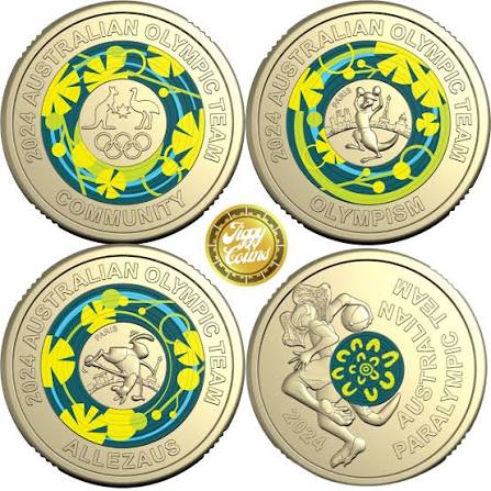 4x 2$ Paris Olympic Coins - CIRCULATED SET