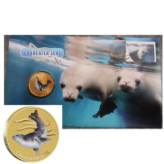 2018 $1 Crabeater Seal  Colored Coin PNC Mintage: 7500